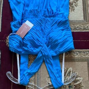 BMbridal Chic Crisscross Ocean Blue Junior Bridesmaid